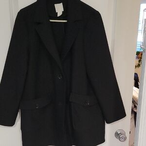 H&M Elegant Black Pea Coat